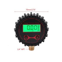 압력게이지 디지털 타이어 압력 게이지 1/4 인치 1/8 0-255PSI 손전등 포함 자동차 트럭 차량 자전거, 01 0-250PSI 1-4
