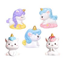 Super Cute Unicorn Cake Topper 5 Pcs Mini Resin Rainbow Unicorn Toy Figurine Collection Playset for, 1
