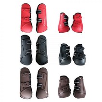 말 편자 발굽 말힘줄 부츠 전면/뒷다리 승마 점프 충격 흡수 대회 가드 장비 1 쌍, 04 Red Hind Leg XL