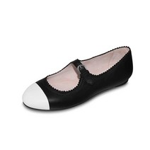 Bloch 여성용 카시오페이아 발레 플랫 카푸치노., 8, White/Black