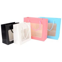 단체 기업행사 기념품 홍보물 종이가방 쇼핑백 5P 야외 포장 기프트 야유회 백일 남편, 블랙 - 대