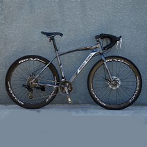 JINGMING 산악자전거 모노코크 레이싱 스프린터 솔리드 26인치 MTB, 공기 주입용 타이어, 그레이 27단-60칼바퀴