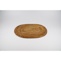 라탄상점 라탄 테이블 타원형 매트 M 브라운