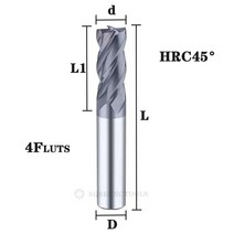 목공기계 나무컷팅기 목공각도절단기 철근절곡기 판금절단기 초음파컷팅기 합판 판넬 철근 철판 카바이드 반경 엔드 커터 밀 알루미늄 Cnc 밀링 커터 금속 텅스텐 스틸 CNC 가공 엔, 25.d3x4Dx8x50L - 4FHRC45