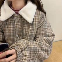 덤블카라 체크패딩(당일출고)