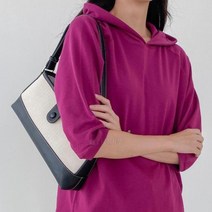 옷자락 여자 7부 반팔 옆트임 쭈리 코튼 무지 후드 티셔츠