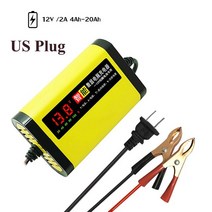 납산 배터리 12V 2A 완전 자동 오토바이 배터리 충전기 스마트 3 단계 납산 AGM 젤 지능형, 02 US Plug, EU Plug