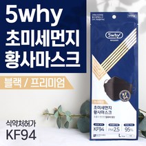 보령 5why 프리미엄 마스크 블랙 성인 1매 KF94