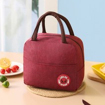 보온보냉가방 휴대용 점심 도시락가방 아이스 쿨러, wine red