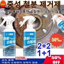 2+2/1+1자동차 철분제거제 중성 철분 제거제100ML(대용량)간단한 조작/순한 처방/도장면 전용/급속 용해/광범위 사용, 100mlx1