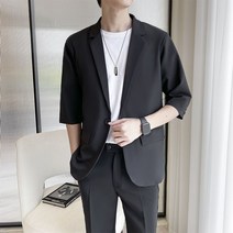 남자 7부 마이 여름 블레이저 반팔 아우터 자켓 남성 오피스룩 가을 시원한 오버핏 하객룩 정장