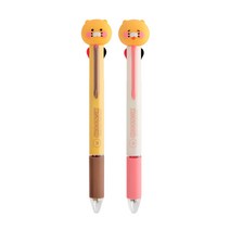 카카오프렌즈 춘식이 피규어 멀티 4색 볼펜 스마일, 2개