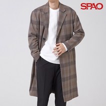 [SPAO] 남성 체크 싱글로브코트