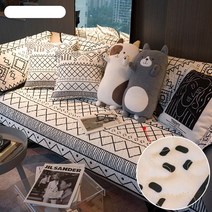 [록신]북유럽 기하학적 줄무늬 소파 쿠션 방수 및 스크래치 방지 소파 커버