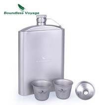 코펠세트 캠핑 백패킹 낚시 코펠세트 무한 항해 티타늄 힙 플라스크 유리 깔때기 피크닉, ti1597b-2