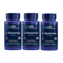 라이프 익스텐션 엘글루타민 500mg 100정 (3팩) Life Extension, 1개