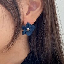 키메라제이 팬지 플라워 무광 큐빅 귀걸이 5color