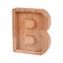 알파벳 동전 수집 저금통 상자 투명 돈통 종이학 전시 나무 우드 장식품 A to Z, B