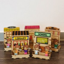 핸드폰거치대 겸용수납함 걱정인형 만들기 DIY 나무공예 수업교구, 스쿨학교