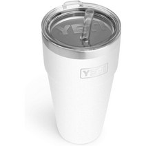 예티 YETI 램블러 26온스 빨대컵 진공 단열 보틀 뚜껑 미국 텀블러 스테인리스 스틸, 하얀, White