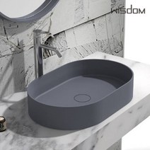 위즈덤 탑볼 세면기 타원형 세면대 세면볼 욕실도기 WD-38335-G 그레이, 1개
