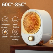 산업용 열풍기 공업용 2023 새로운 1000W 85C ° 전기 히터 휴대용 데스크탑 팬 PTC 세라믹 난방 따뜻한 공기 송풍기 홈 오피스 워머 기계, EU, 01 White
