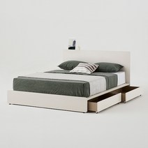 한샘 포엠 호텔침대 Q 퀸/ K 킹 (하부서랍 포함 색상2종 매트별도), 코튼그레이(B)