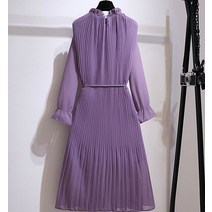 드레스허그 퍼플 플리즈 쉬폰 원피스