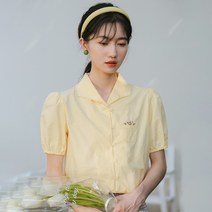 DFMEI 여름 디자인 감각 플라워 자수 박스 빈티지 프렌치 카디건 탑 무디 퍼프 블라우스