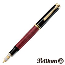 펠리컨 만년필 PELIKAN 수베레인 M800 레드스트라이프 보틀 잉크 첨부, EF