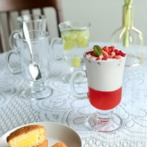 파르페잔 아이스크림컵 홈카페 유리잔, 파르페잔+티스푼, 2개