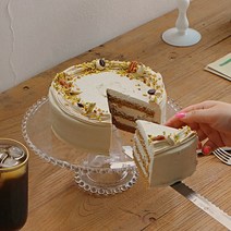 유니크 라운드 볼 투명 무착색 글라스 케익트레이 1단