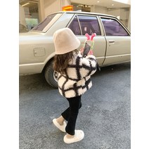 뽀글이 체크 가디건 누빔 자켓 여아 겨울 코트 데일리 등원룩 캐주얼 하객룩