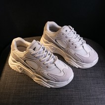 봄 운동화 여성 두꺼운 바닥 아빠 신발 라운드 발가락 호흡 레저 VULCANIZE S267