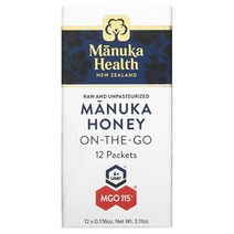 마누카 헬스 Manuka Health 꿀 휴대용 MGO 100＋ 12팩 각 5g(0.176oz) US 직배송
