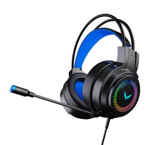 유선 게이밍 헤드셋 헤드폰 7.1채널 3.5mm 마이크 지원 LED 게이밍 헤드셋, 7.1USB, 블랙