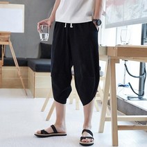 유블리 남성 7부 고무줄 밴딩 바지 클로버