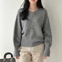 데일리앤 니드 겨울 여성 루즈핏 브이넥 니트
