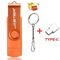 학교 사무 볼펜 3 1 USB 플래시 드라이브 OTG 고속 펜 보라색 64 기가 바이트 TYPE-C 어댑터 선물 32 마이크로 스틱 빨간색 외부 저장소 로고, 64GB_orange