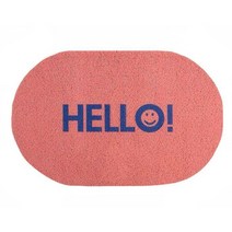 Hello Smile 코일 매트 90x110cm 대형 사이즈 헬로 코일매트 헬로 현관매트 Hello 현관매트 hello 코일매트, 핑크