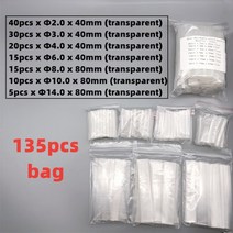 열수축튜브 21 열 수축 튜브 127-850 개 절연 폴리올레핀 피복 전자 DIY 키트 전기 연결 케이블 슬리브, 03 135pcs  Transparent