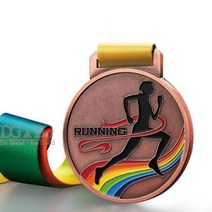 러닝 러너 골드 메달 트로피 상 목 리본 익스프레스 다양한 기념품 학교 스포츠 제작, customized content, Bronze medal D