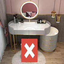 유니크 디자인 수입 화장대 기능성 현대 화이트 골드 화장대 책상 드레싱 테이블 거울 메이크업 LED 조명 6, 26 100CM-1 SET-NO STOOL