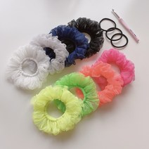 DIY코바늘 곱창밴드 만들기 패키지(실1볼+머리끈3개+도안+영상), 네온노랑