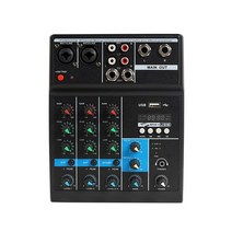 믹싱 사운드믹서 음향믹서기4채널 믹서 홈 컴퓨터 무대 소형 USB DJ 사운드 카드 특수 효과 포함, 01 Black