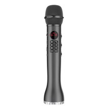 스탠딩마이크 녹음용 보컬 유튜브 노트북 마이크 무선 핸드 헬드 노래방 블루투스 스피커 디스플레이 화면 카드 노래 녹음기, 협력사, 회색