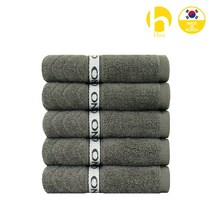HUA 데일리 소프트 세면타올 수건 코마사 30수 120g 5매 국내산 프리미엄타올 수건, 챠콜 그레이 5매