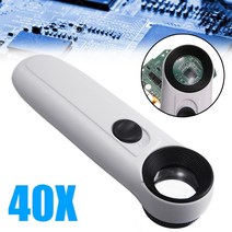 루배 lupe acrylic lens glass jeweler loupe loop handheld 40x magnifying magnifier with 2 led light