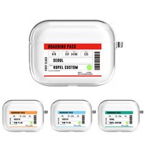 에어팟 3세대 보딩패스 바코드 이니셜 각인 주문제작 케이스, 02. 커스텀 보딩패스 오렌지, 애플 에어팟 3세대 케이스