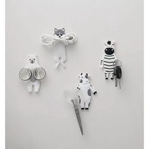 쇼박스 귀여운 동물 걸이 부착&자석형 후크 마스크 열쇠 차키 걸이, 4종세트(자석형), 1개